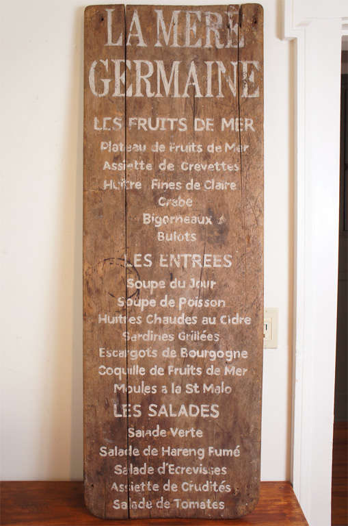 Wow! This original French menu board is both fun and great looking. It boasts 