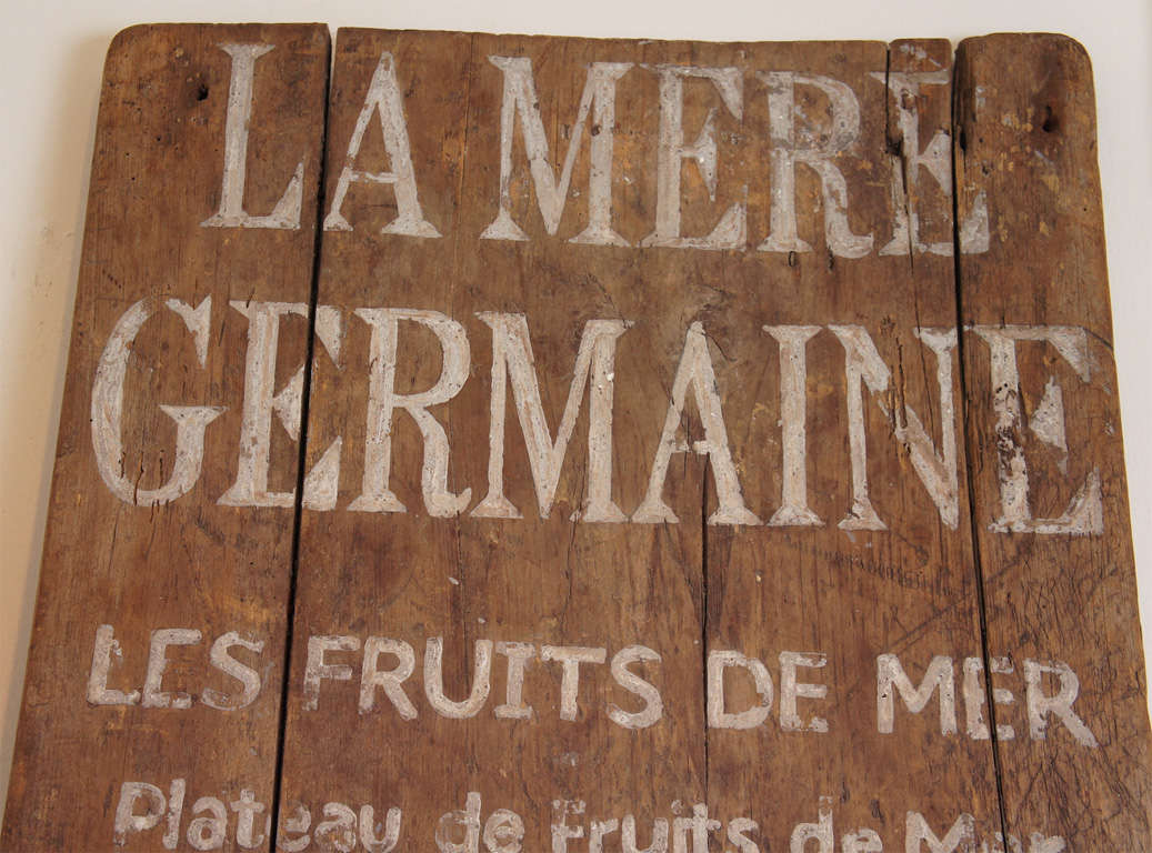 19th Century La Mere Germaine French Menu Sign