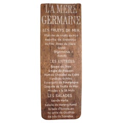 La Mere Germaine French Menu Sign