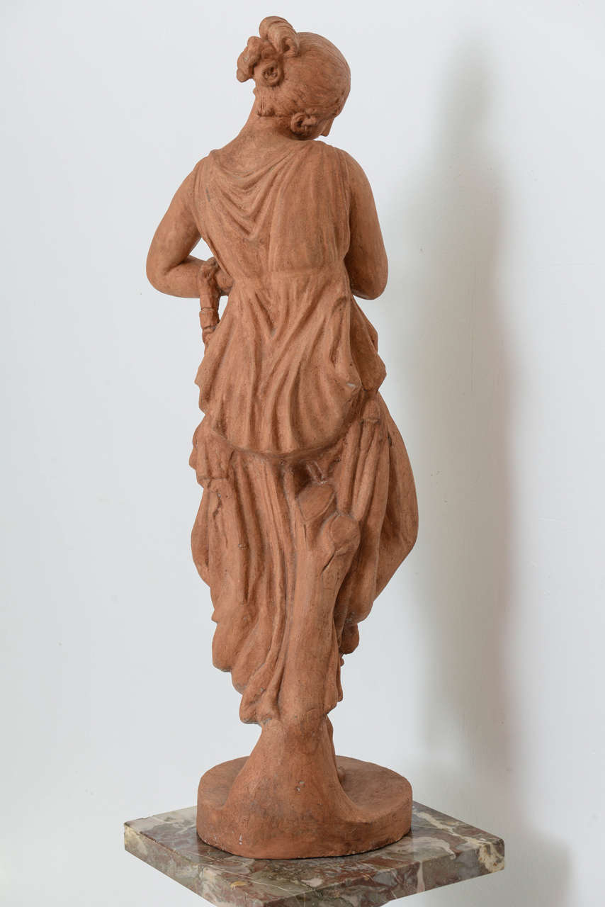 Neoclassical, Greco-Roman Terracotta Garden Sculpture, France, 19th Century In Excellent Condition In West Palm Beach, FL