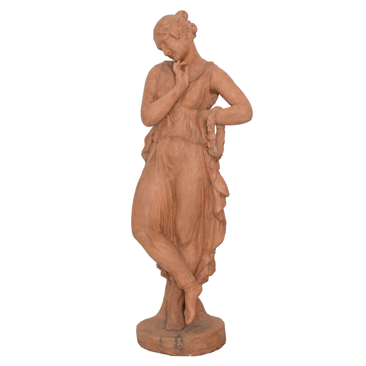 Neoclassical, Greco-Roman Terracotta Garden Sculpture, France, 19th Century