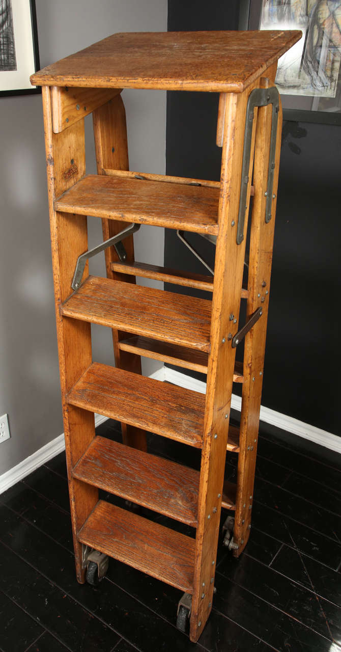 Industrial Putnam and Co. Library Ladder from 1930s