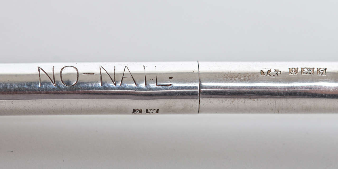 Mid-20th Century Sterling Silver Self Propelling Pencil in the Form of a Nail