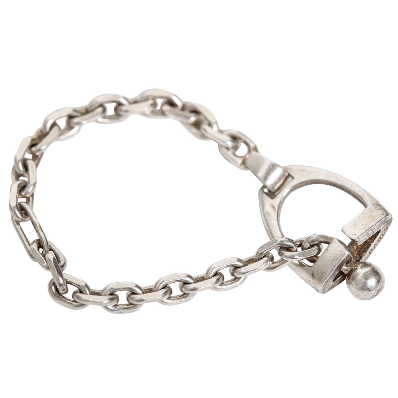 Hermes Sterling Silver Equestrian Keychain at 1stdibs