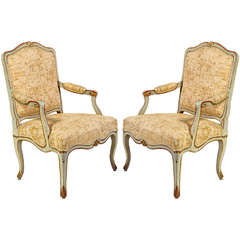 Pair of Italian 18th Century Painted Armchairs