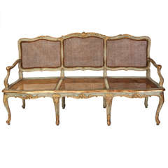 Fine Italian 18th Century Parcel-Gilt and Painted Canape