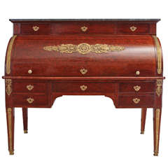 French Mahogany Bureau à Cylindre 8