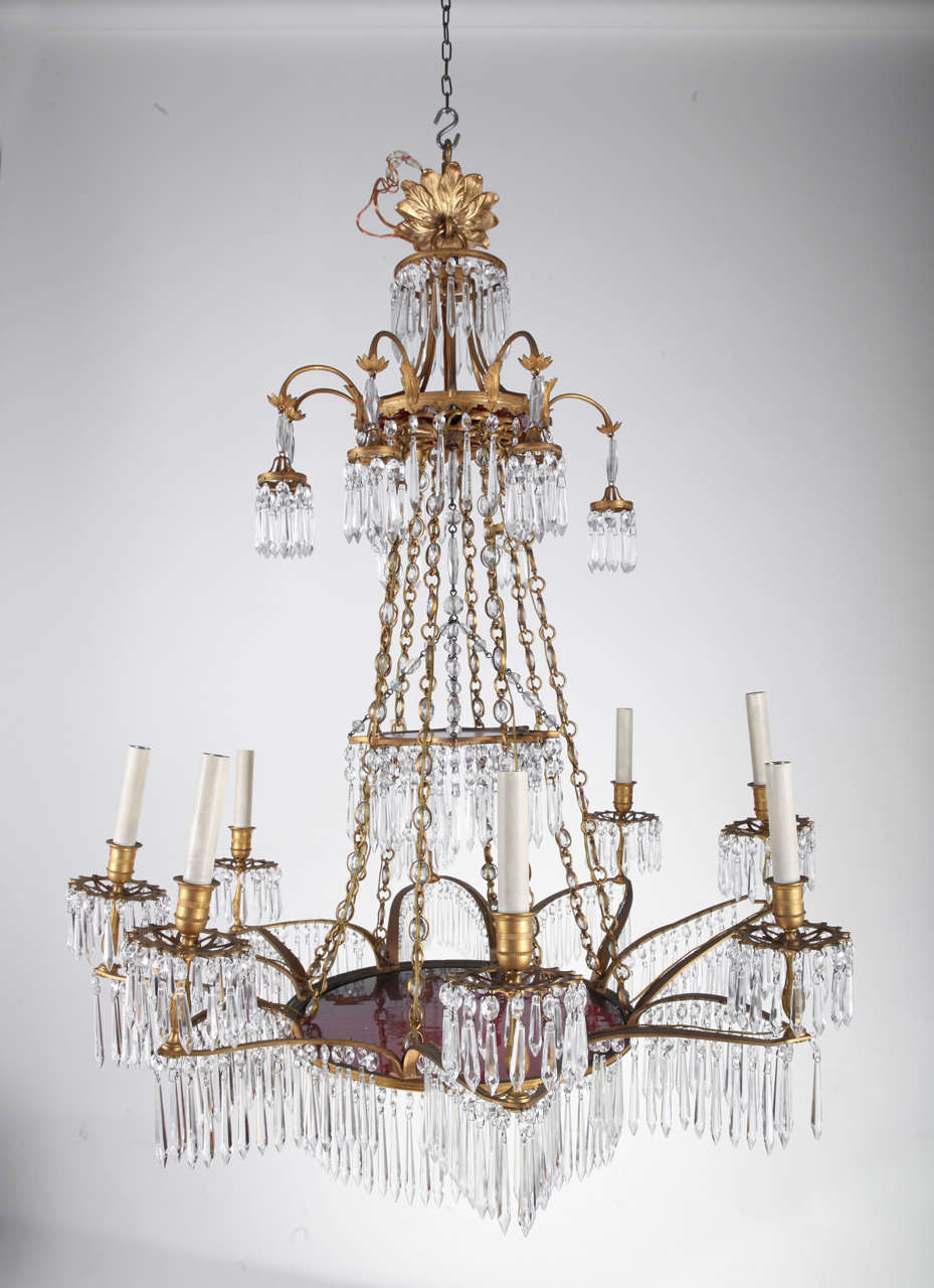 A Fine Gilt-bronze And Cutglass Neoclassical Chandelier