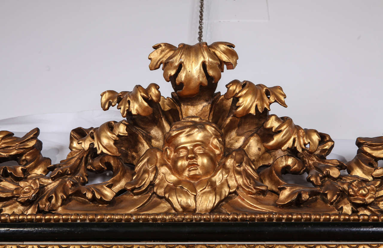 Stunning Pair of Carved Italian Giltwood Mirrors 17' century 1