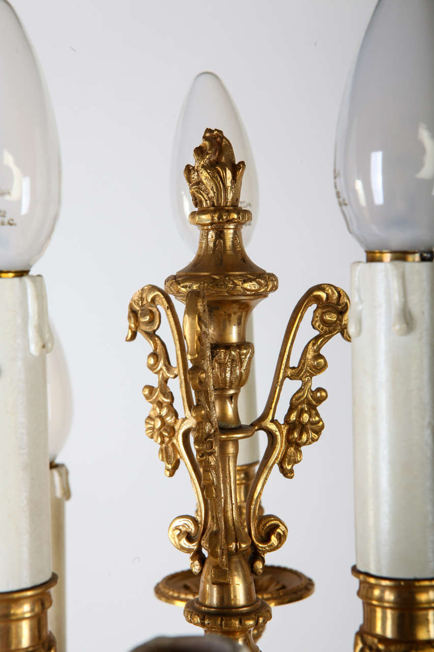  Fine Pair of French Gilt Bronze Candelabrum, circa 19th Century In Good Condition In Rome, IT