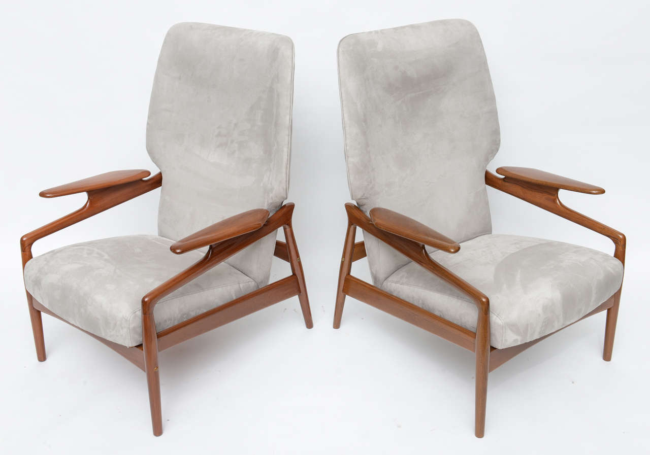 Mid-Century Modern Pair of Danish Modern Armchairs, Manner of Finn Juhl