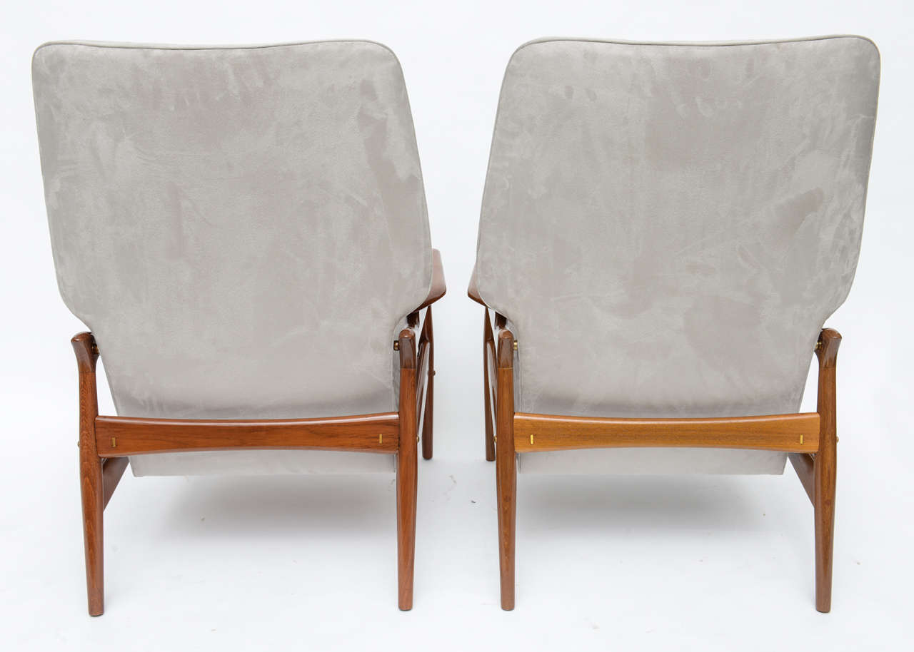 Upholstery Pair of Danish Modern Armchairs, Manner of Finn Juhl