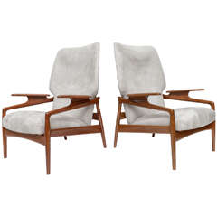 Pair of Danish Modern Armchairs, Manner of Finn Juhl