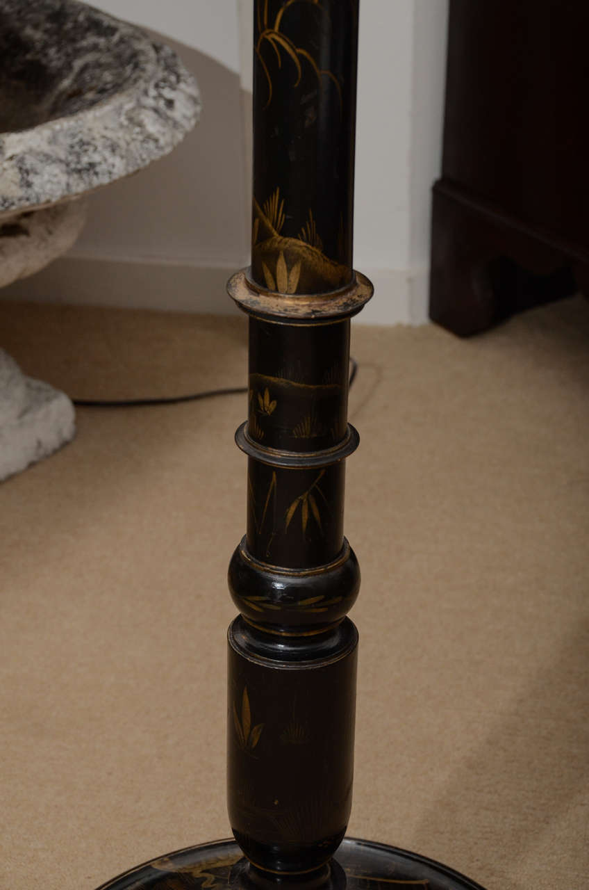 Wood English 1920s Chinoiserie Floor Lamp