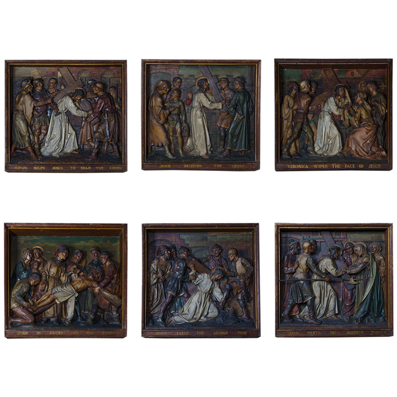 Set of Eight Stations of the Cross For Sale