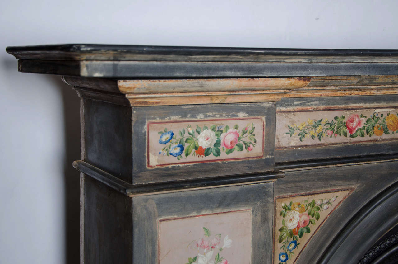 painted slate fireplace