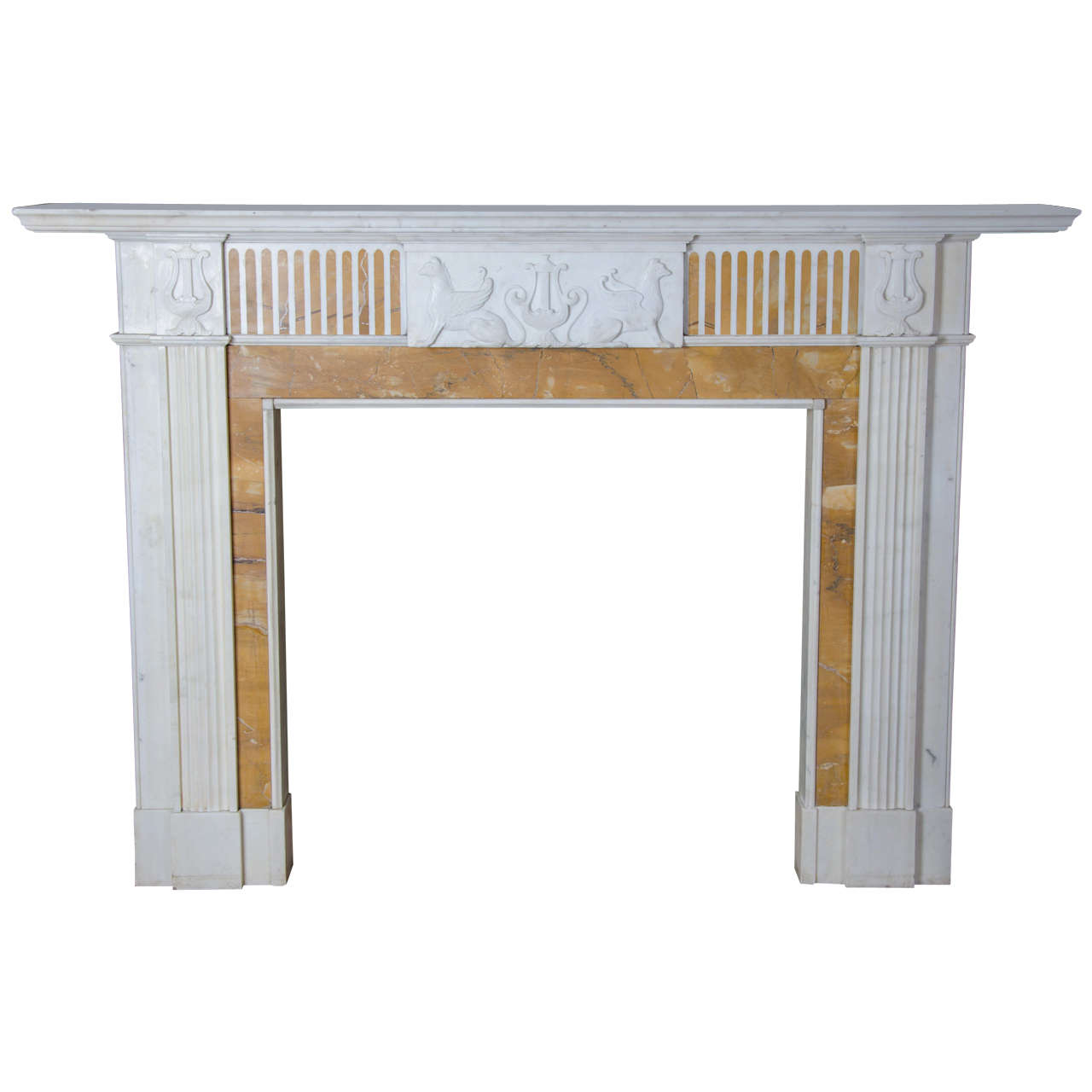 Georgian Style Statuary and Sienna Marble Fire Surround