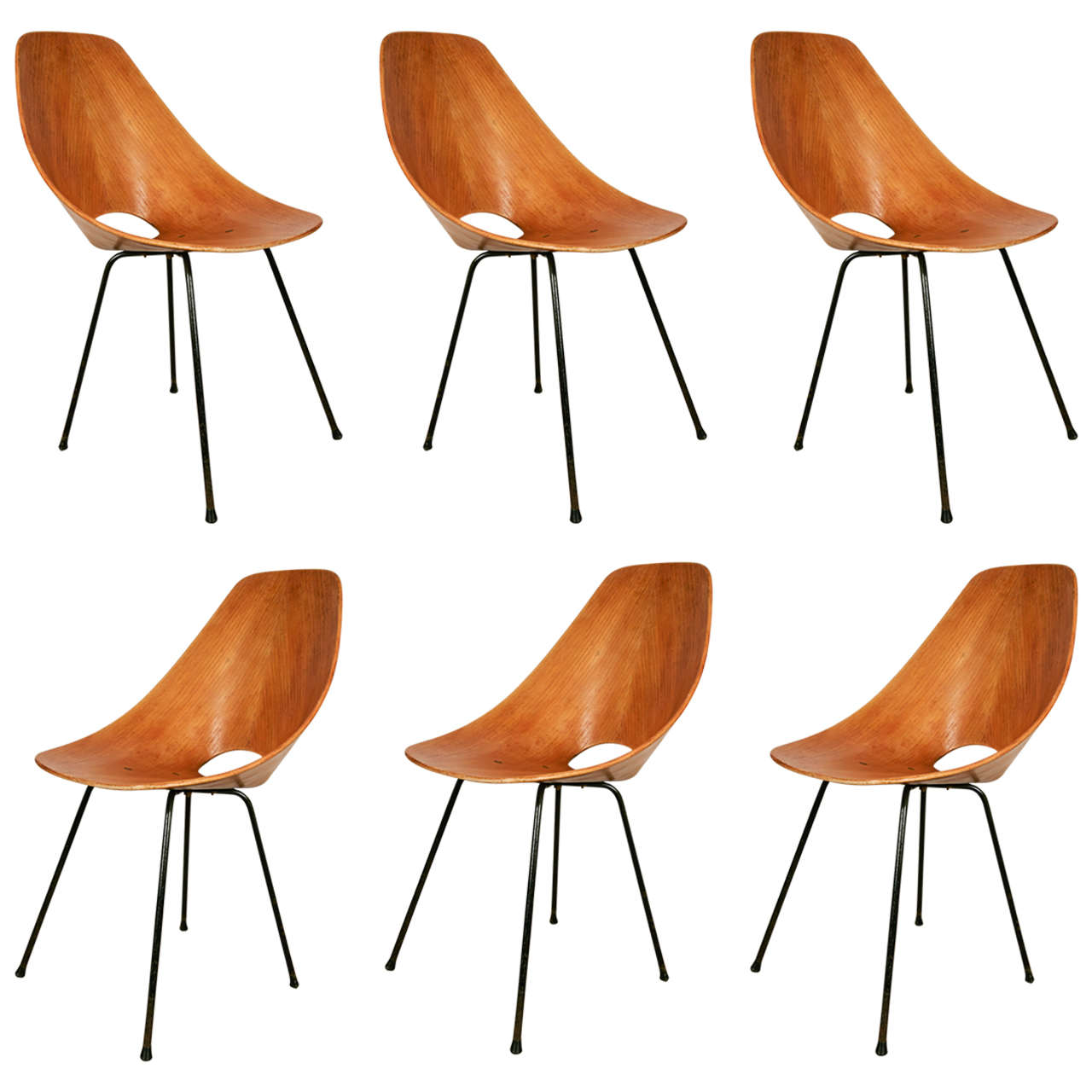 Set of Six "Medea" Chairs by Vittorio Nobili