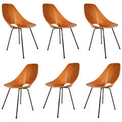 Set of Six "Medea" Chairs by Vittorio Nobili