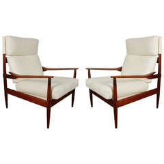 Pair of Danish Lounge Chairs Attributed to Grete Jalk, circa 1960