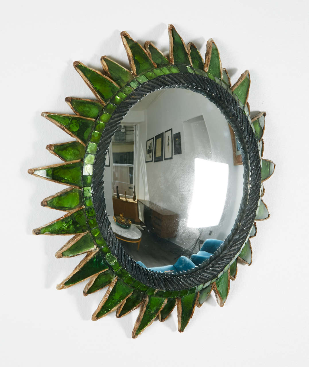 Line Vautrin, Sun Mirror in Green (Soleil à pointes, Vert) In Good Condition In Paris, FR