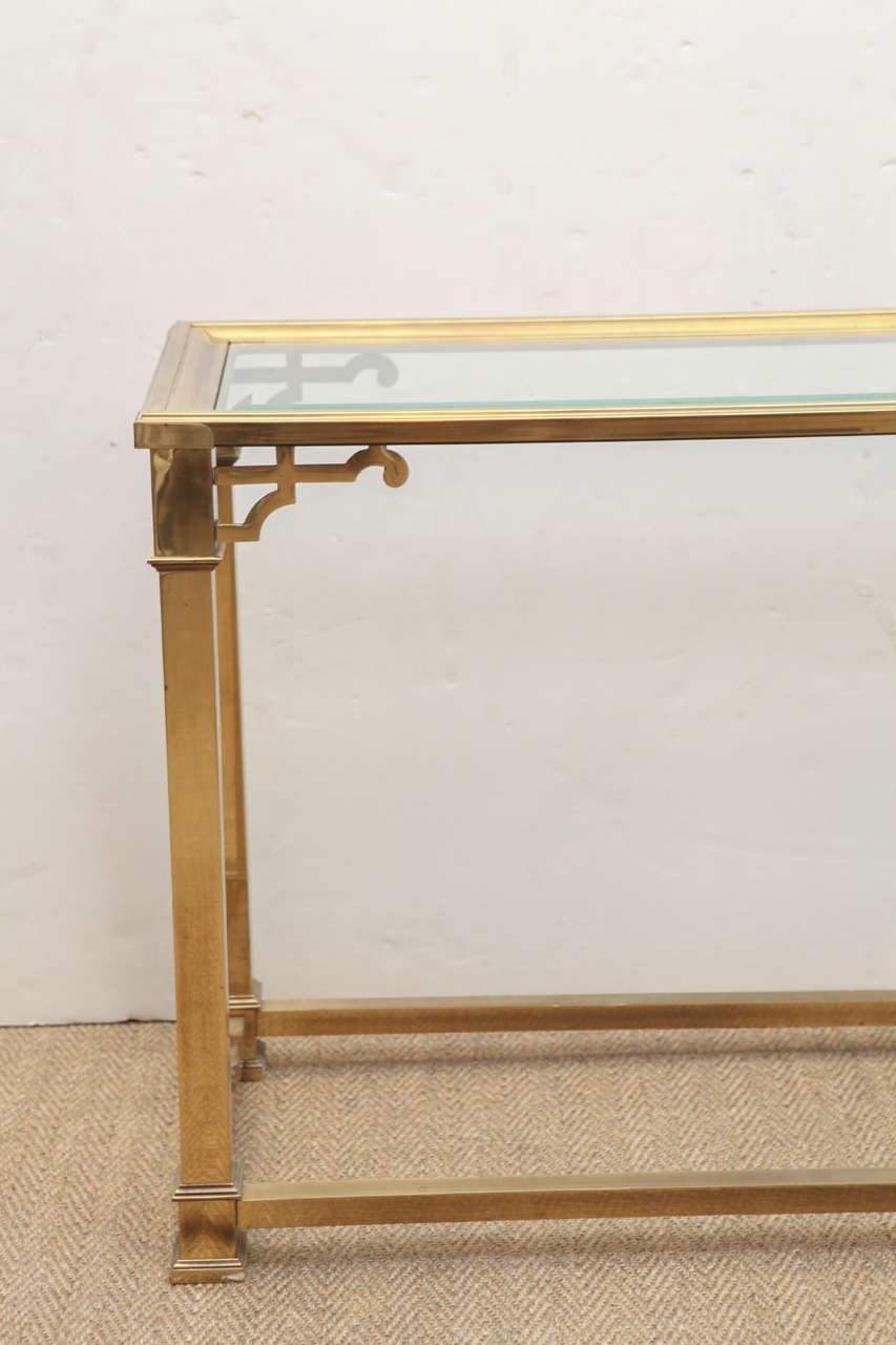Mid-Century Modern Vintage Mastercraft Brass Console Table
