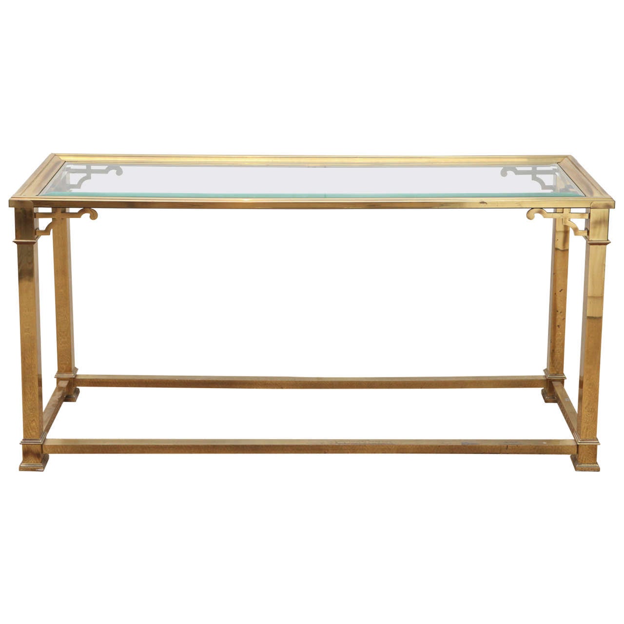 Vintage Mastercraft Brass Console Table