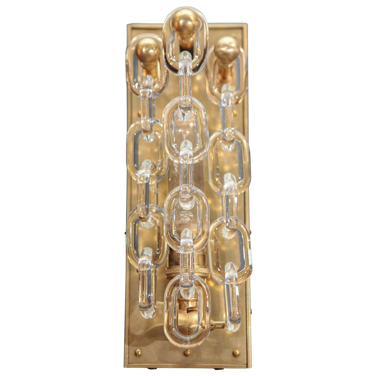 Handblown Glass Chain Link Sconce For Sale