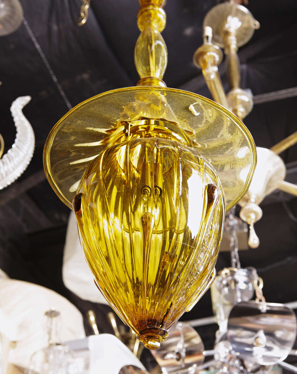 Amber Murano Lantern Attributed to Barovier For Sale 2
