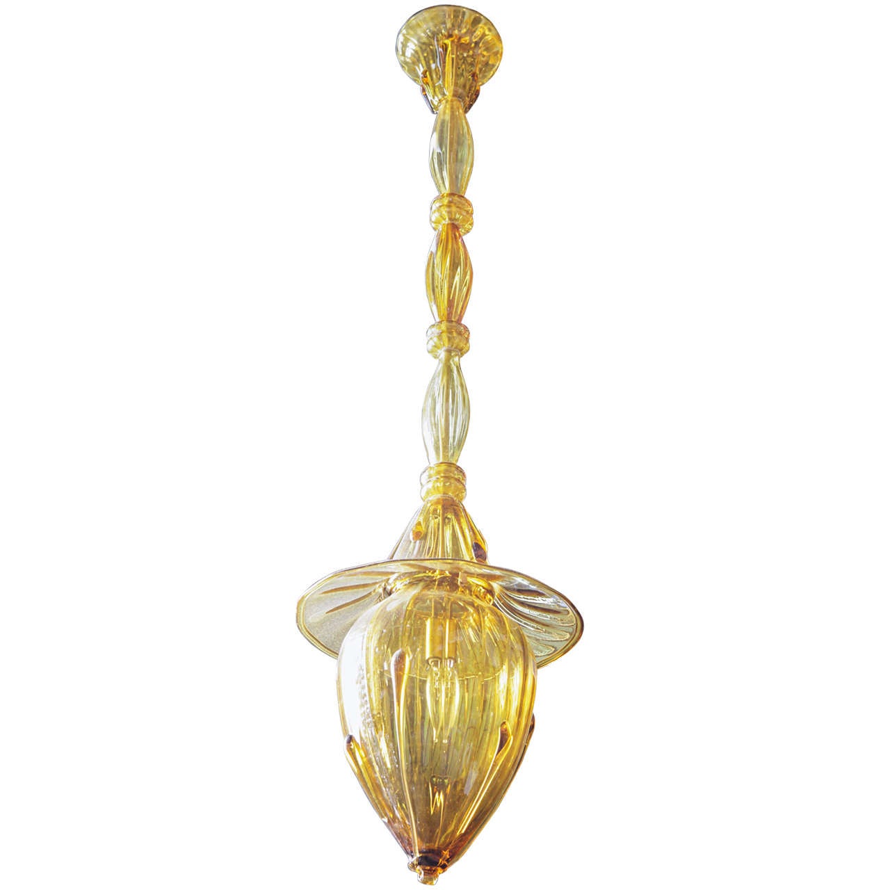 Amber Murano Lantern Attributed to Barovier For Sale