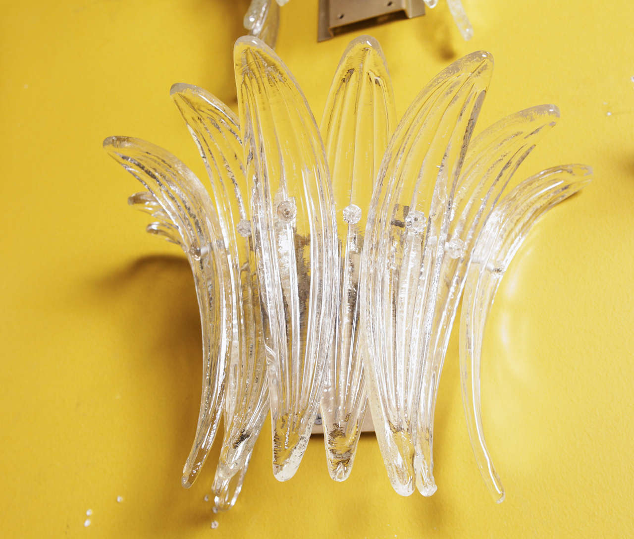 Pair of Murano Glass Feather Form Sconces, 1970 For Sale 2
