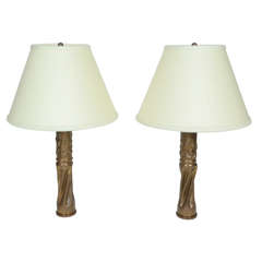 Pair of Vintage Trench Art Bullet Lamps