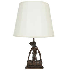 Vintage Bronze Lady Lamp