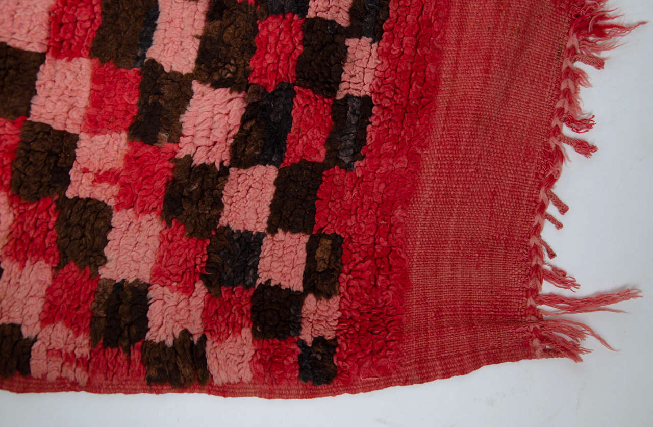 Moroccan Red and Black Rag Rug