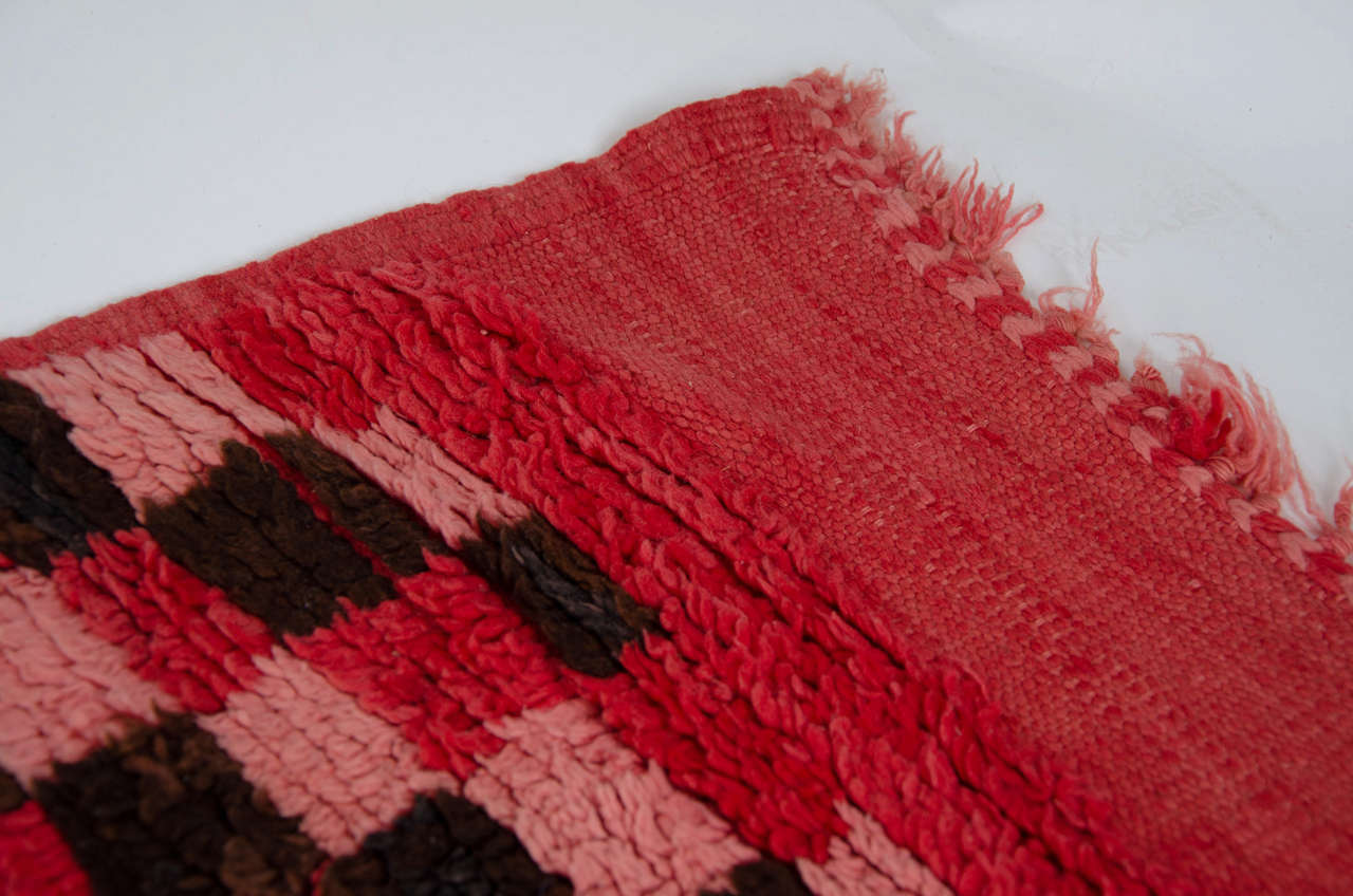 20th Century Red and Black Rag Rug