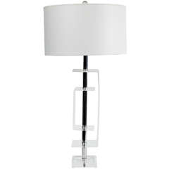 1970s Lucite and Chrome Table Lamp 6