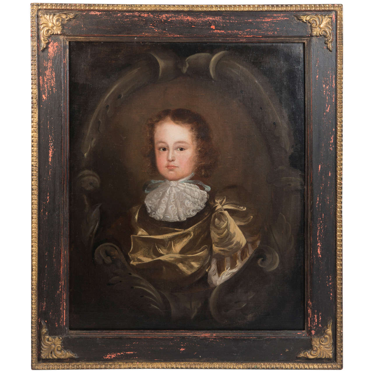 Oil on canvas of young boy For Sale