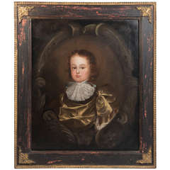 Oil on canvas of young boy