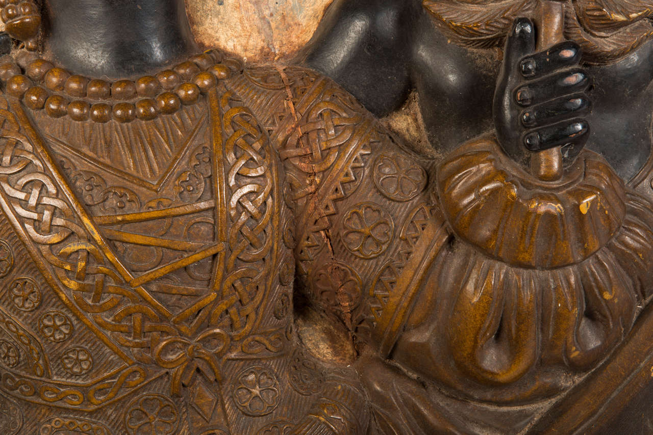 19th Century Solid Wood Carvings of Nubian Figures For Sale