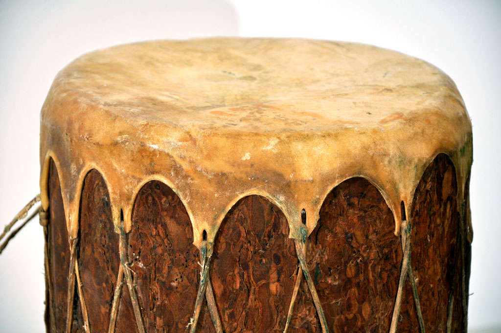Early 20th Century Hand Made Indian Drum 1