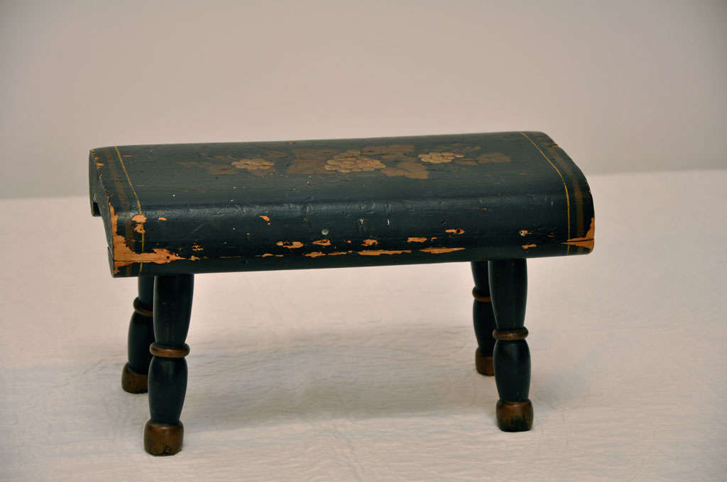 19th Century Original Stencil/Painted Foot Stool