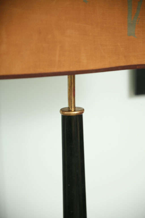 Italian Modern Rosewood and Brass Floor Lamp 3