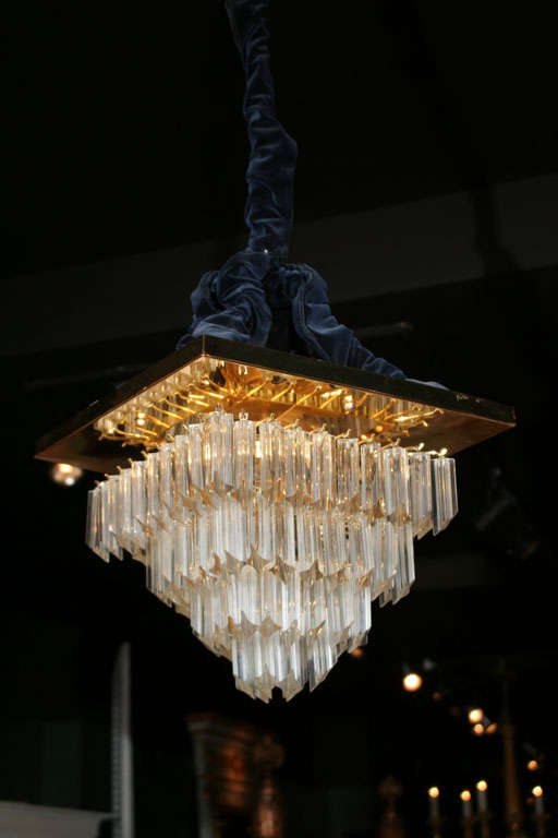 Square Chandelier With Crystals