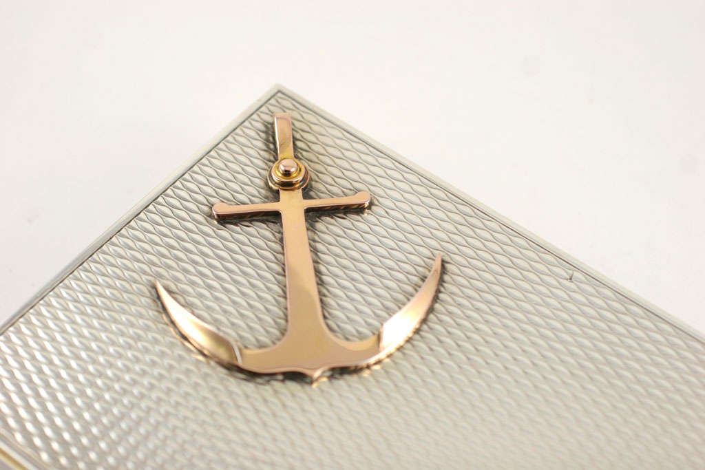 French Hermes Sterling Silver and Gilt Anchor Box