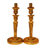 Pair of Directoire Gilt-Bronze Indienne Cassoulet Candlesticks