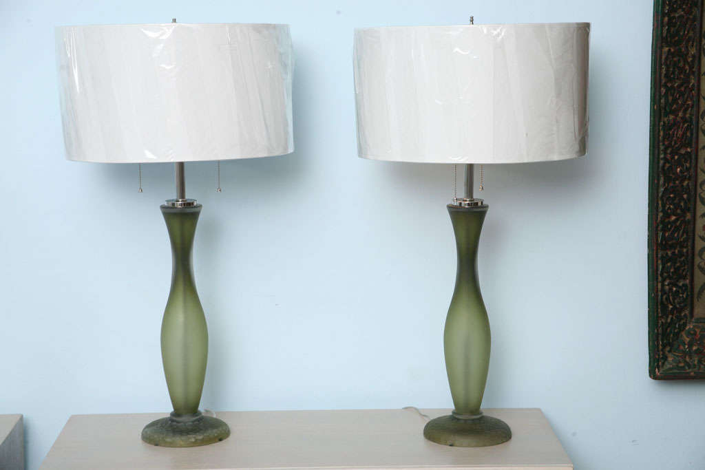 Brass Italian Murano Seguso Lamps Donghia