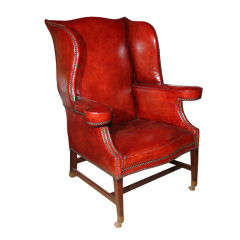 Architect's Period George III Leather Wing Chair