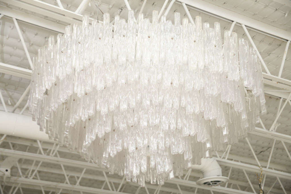 Mid-20th Century Massive Six-Tiered Lucite Chandelier