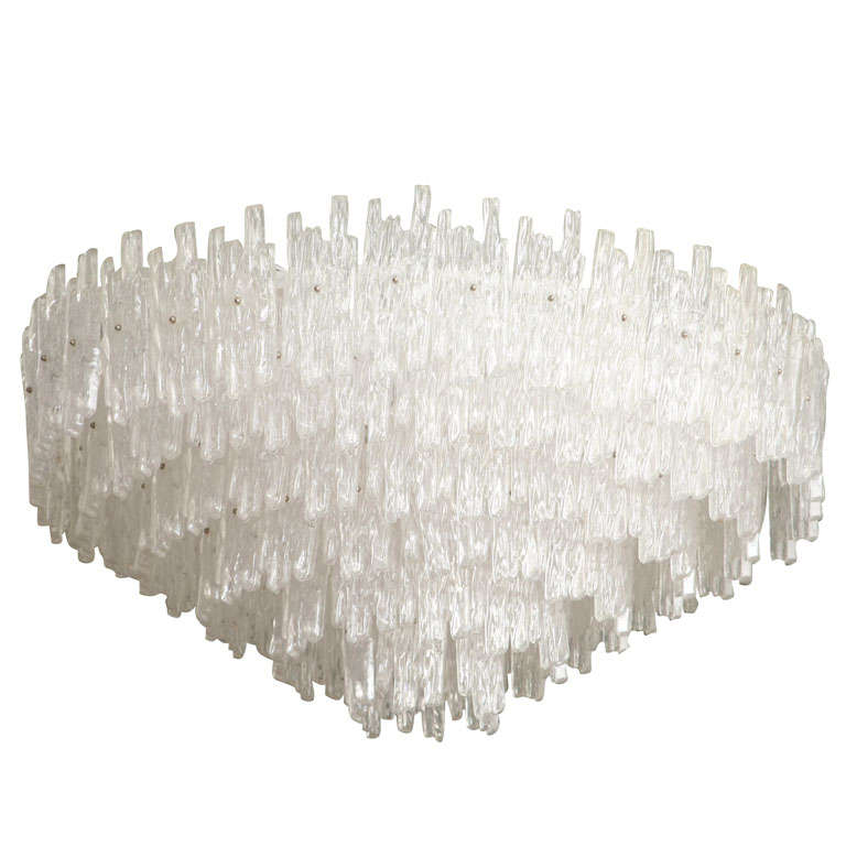 Massive Six-Tiered Lucite Chandelier