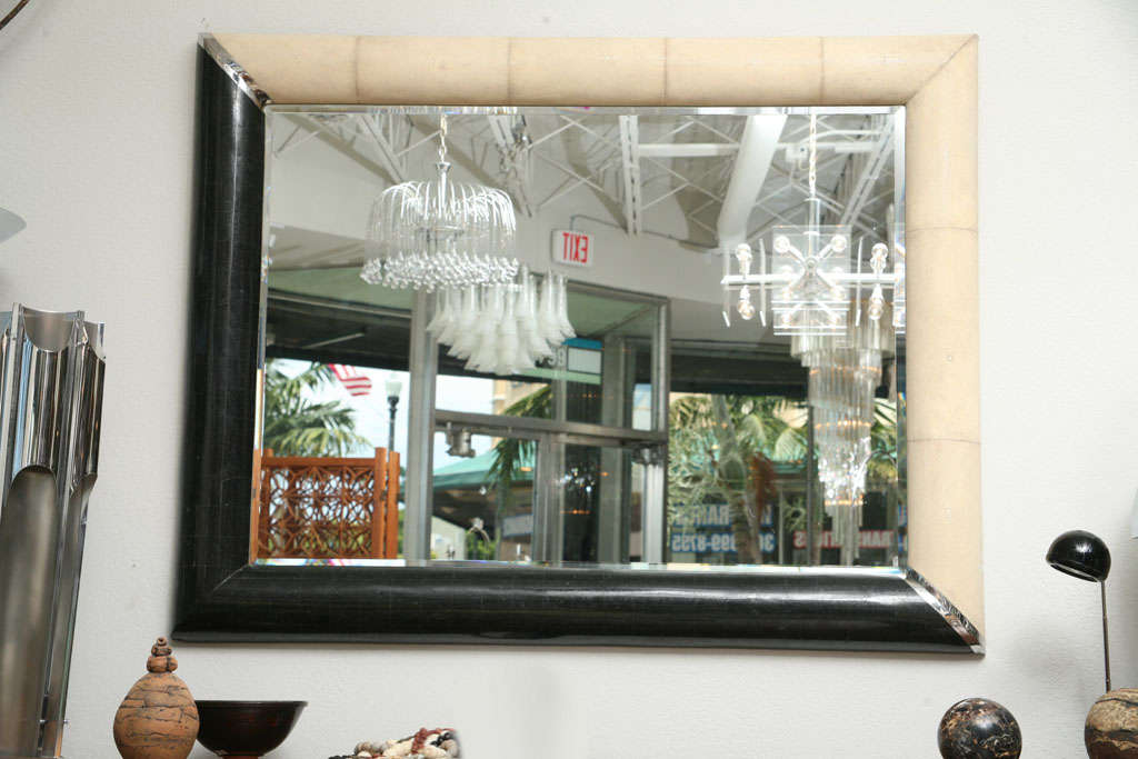Shagreen and Coral Rock Mirror in the Manner of Karl Springer